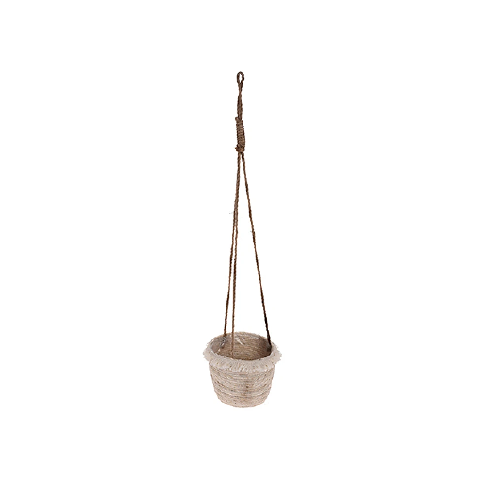 Ghiveci impletite suspendabile D22cm, H18cm, margine bej