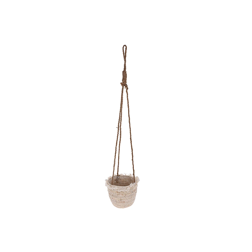 Ghiveci impletite suspendabile D18cm, H16cm, margine bej