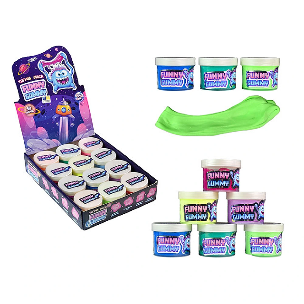Pasta de modelat Funny Gummy, 1bucX50 g, 12 culori