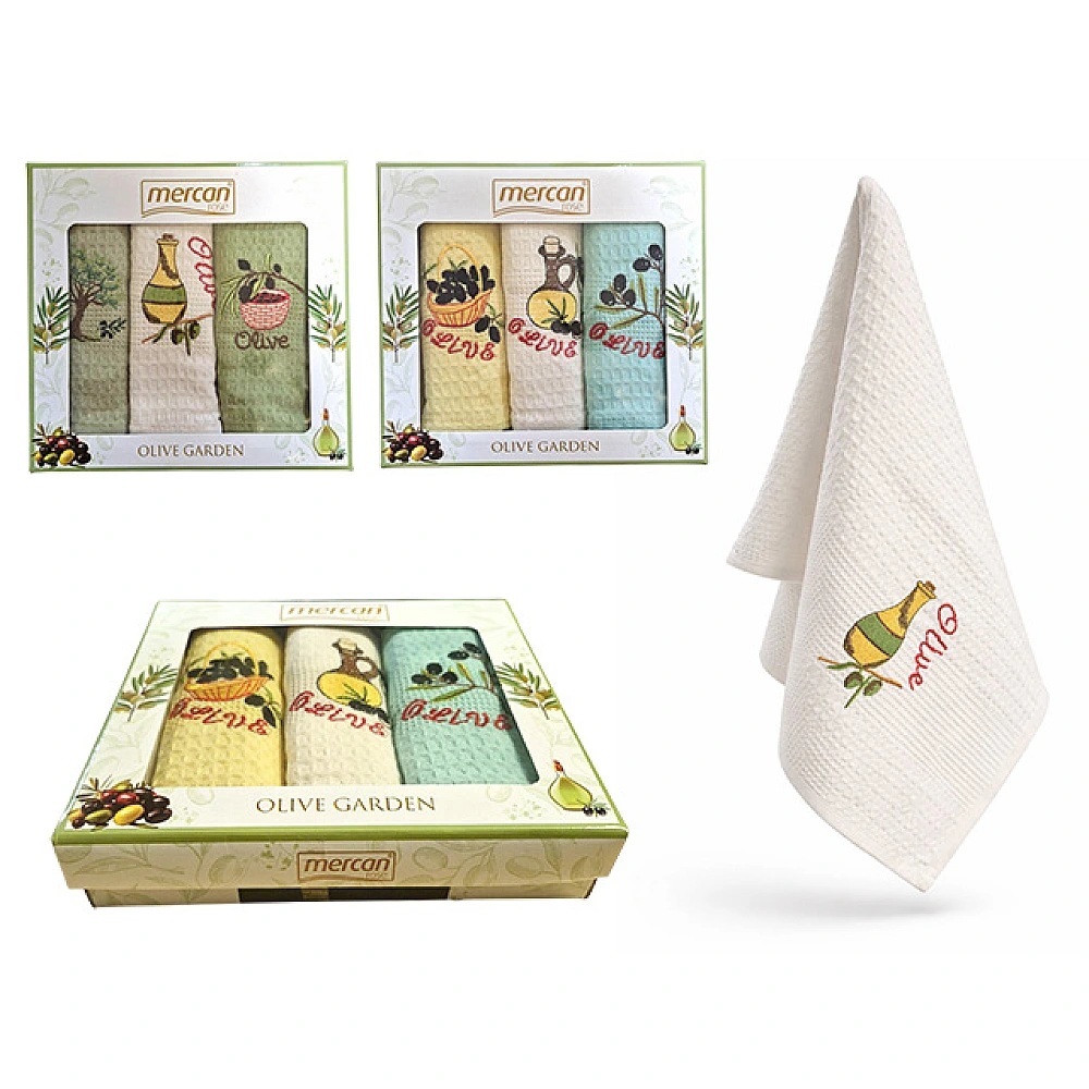 Set prosoape de bucatarie 3buc, 40X60 cm NH Olive, bumbac