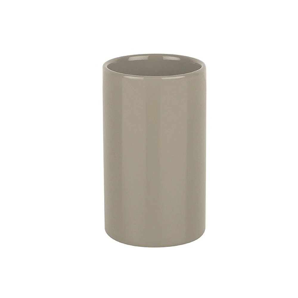 Pahar pentru periute de dinti Spirella Tube, gri, din portelan