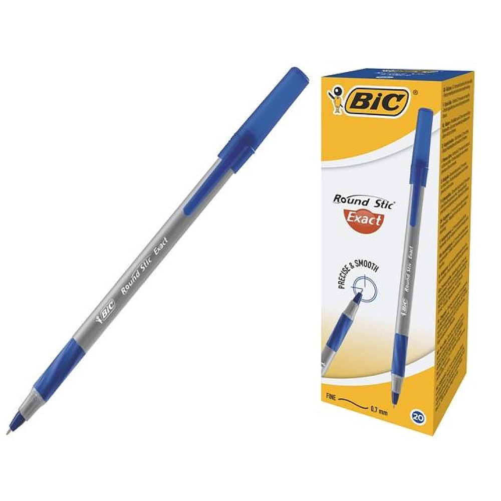 Pix cu bilă BIC Round Stic Exact (1/20), albastru