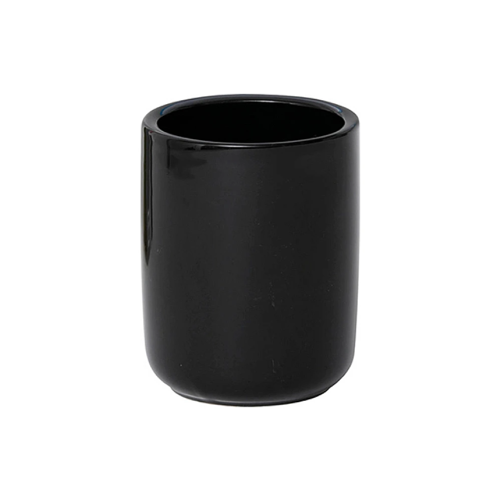 Pahar pentru periute de dinti Tendance Dolomite D8X10cm negru, ceramică