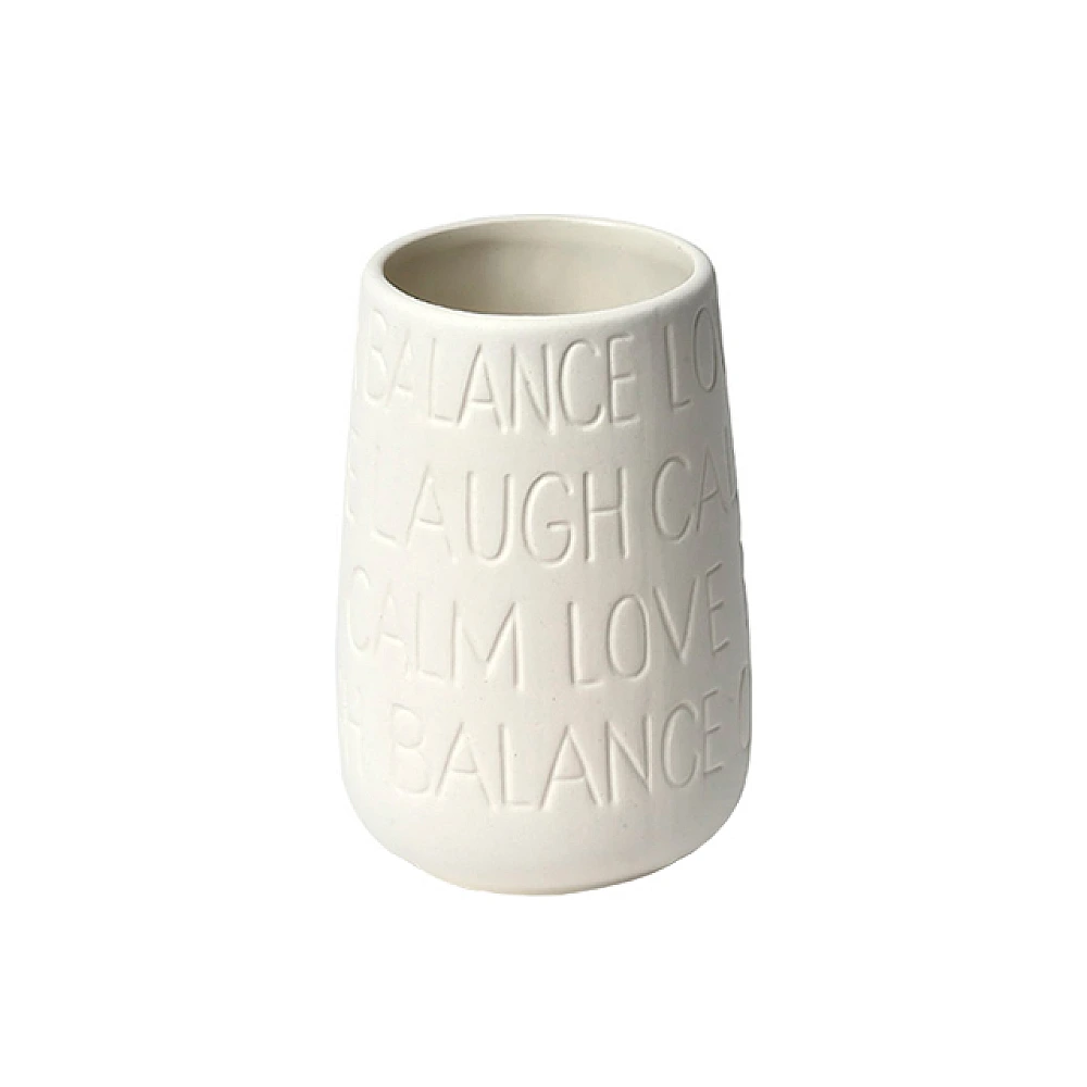 Pahar pentru periute de dinti Tendance Relax, crema, ceramica