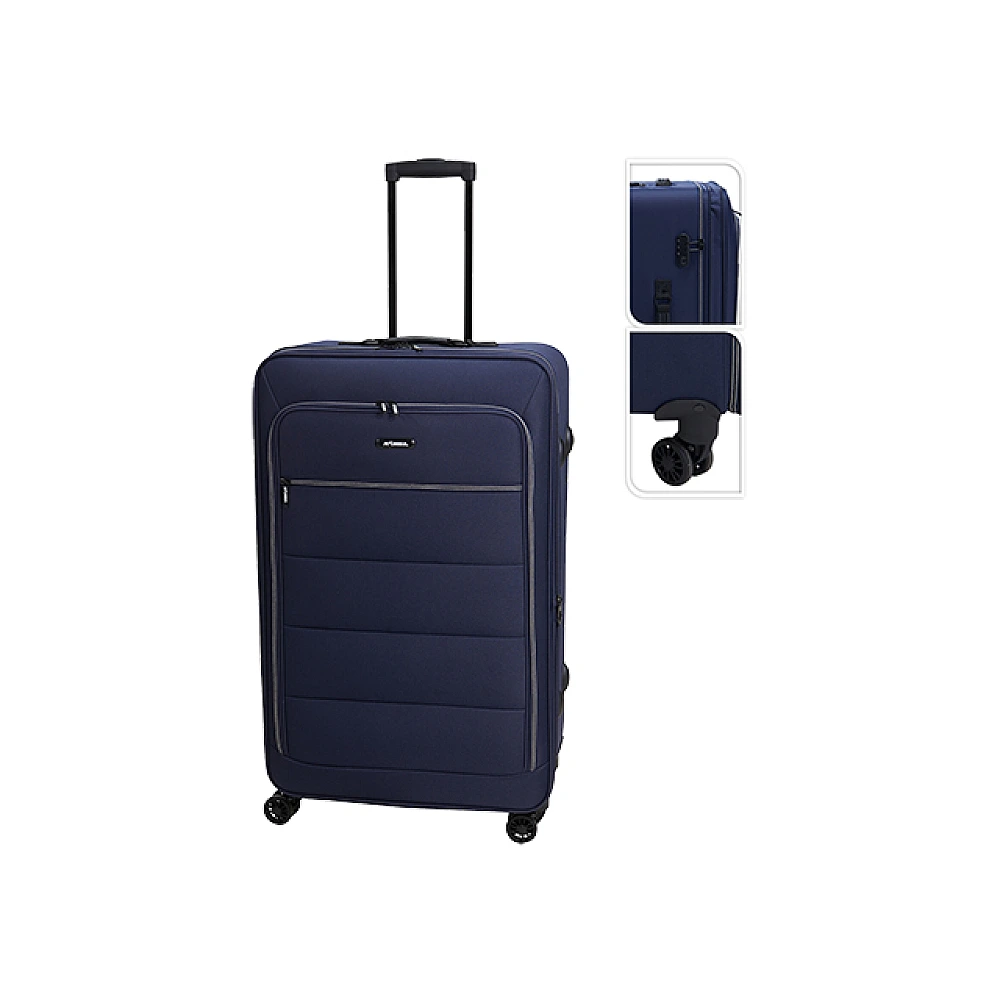 Valiza troller ProWorld 105l 70X50X28 cm, culoarea albastru inchis, poliester  600D