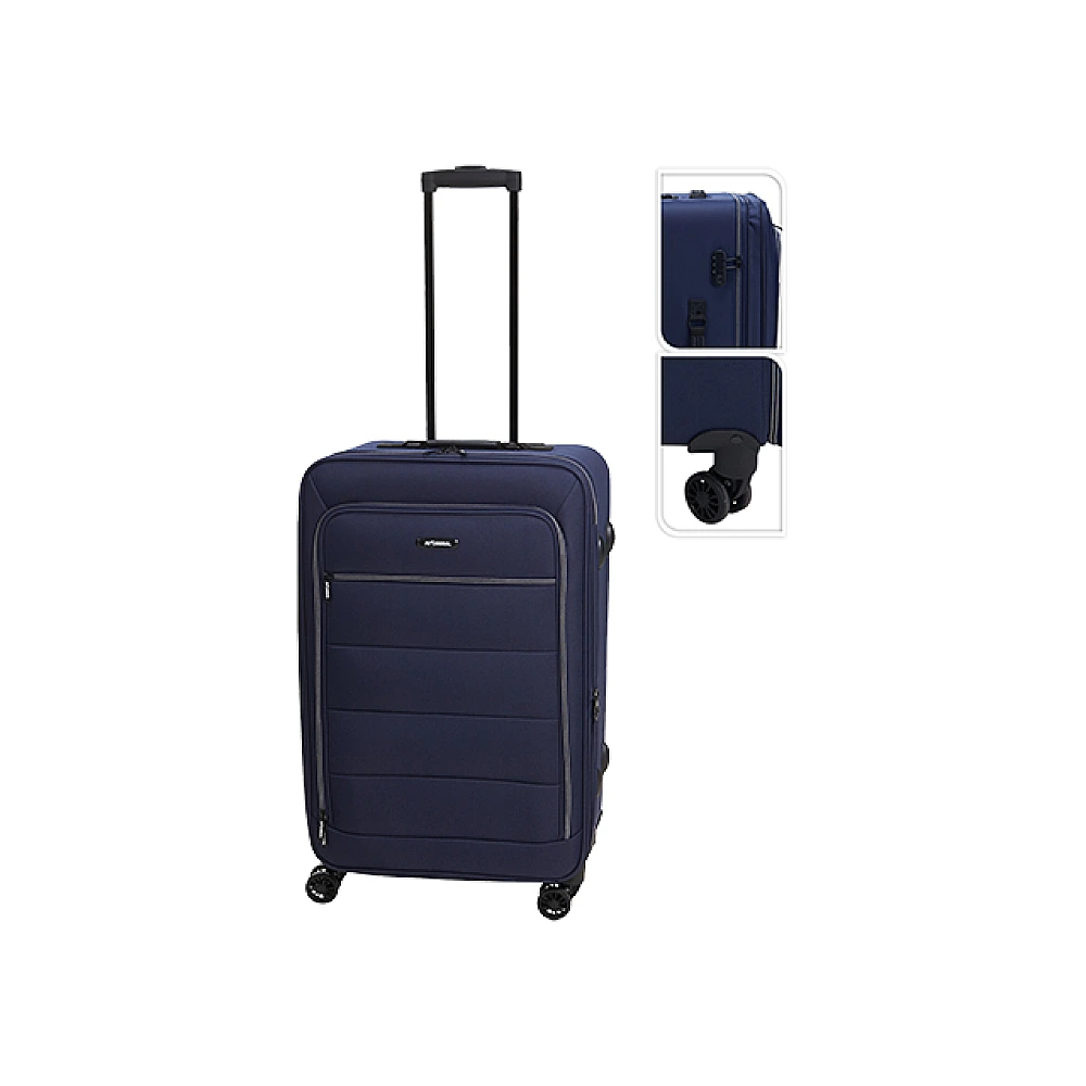 Valiza troller ProWorld 78l 68X41X23 cm, culoarea albastru inchis, poliester  600D
