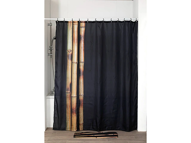 Perdea pentru dus 180X200cm Tendance, neagră ”Bath Time”, poliester