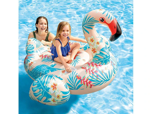 Plută-saltea gonflabilă Flamingo tropical cu mânere, 142x137x97 cm, până la 40 kg, 3+ 57559