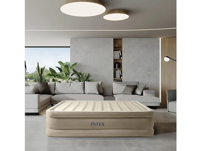 Saltea gonflabila Velur Ultra Plush 152x203x46 cm cu pompă  220V, până la 272 kg 