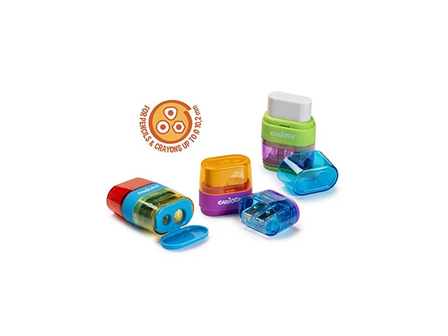 Set Carioca: ascutitoare dubla pentru creion + radiera 1buc