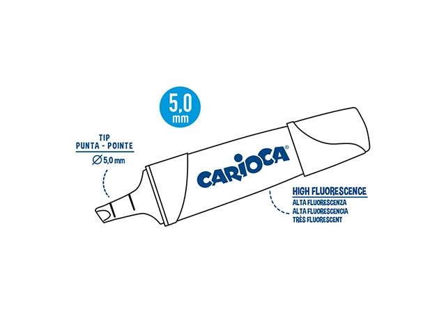 Textmarker Carioca Highlighters 1buc potocaliu, 5mm