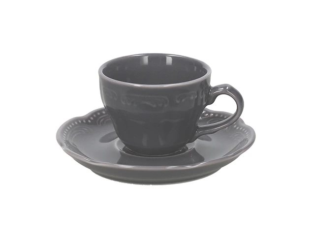 Set 6 cani pentru cafea cu farfurii V.Wenna Charmel, sur