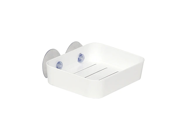 Săpunieră încorporată în perete pe ventuze Tendance 10.8X13.5X3cm, albă, plastic