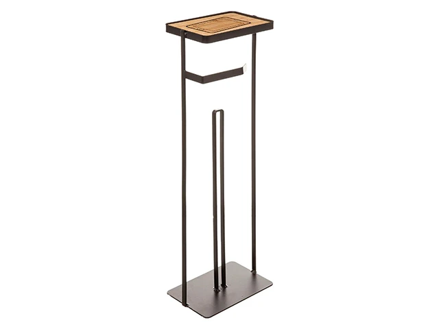 Suport pentru hârtie WC cu rezerva Five 59cm, metal negru