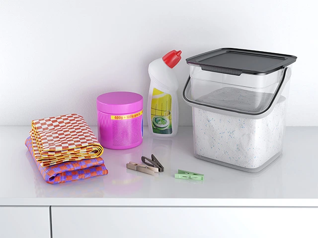 Container pentru depozitare KIS 25.5X23XH25cm, cu mâner, cu fixator, transparent