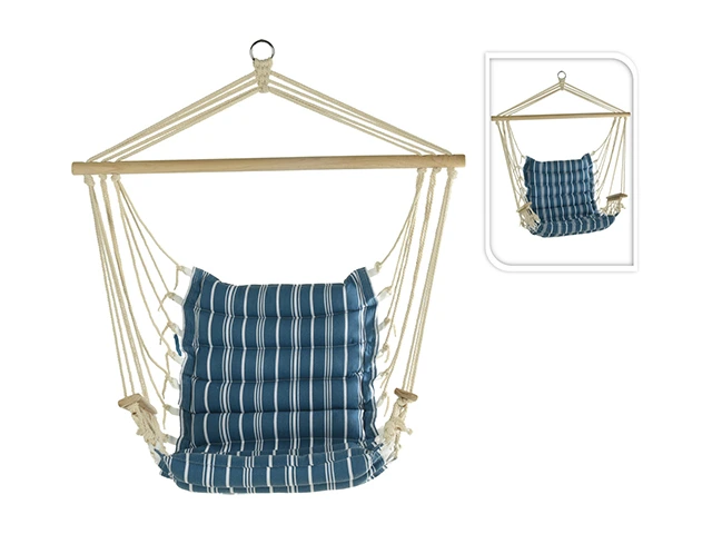 Hamac- scaun suspendabil textil 95X110 cm, max 120 kg, dungi, poliester