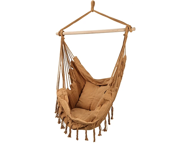 Hamac- scaun suspendabil textil 100X130 cm, max 120 kg, maro, poliester