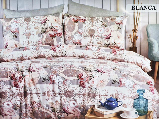 Lenjerie de pat 2 persoane NH Ranforce Like&Buy Blanca, policoton