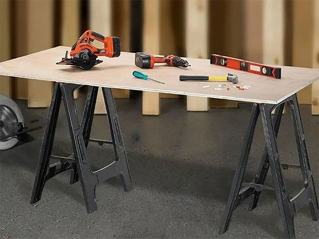 Set suporturi (capre) pliabile pentru ferastrau Saw Horses 2buc, 58X102X79 cm, capacitate de incarcare 340kg