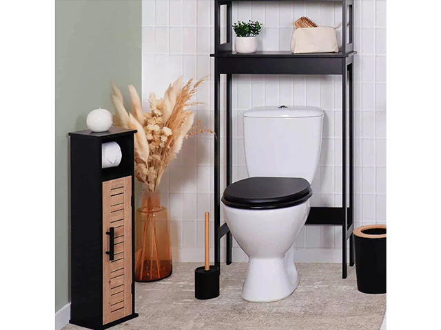 Suportul rezerva pentru hartie WC Tendance 18X18X75cm, MDF/bambus, maro