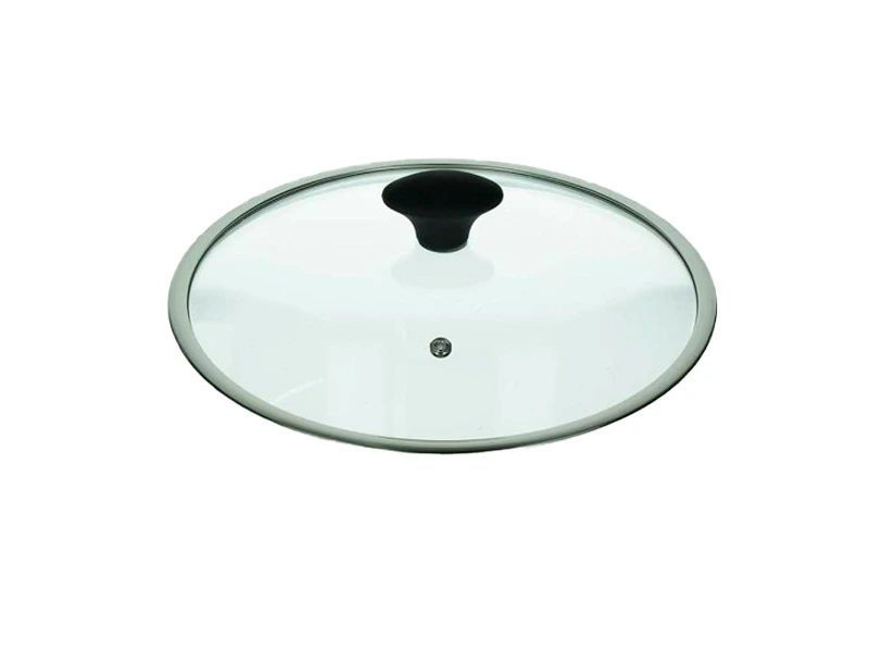 Capac din sticla 28 cm Tognana Grancucina cu orificiu pentru aburi, margine metalica