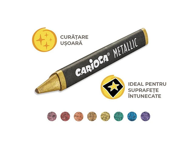 Set creioane de ceara Carioca Metalic 8 buc