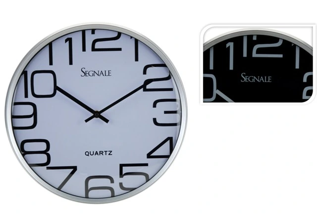 Ceas de perete rotund 30cm, H4cm, plastic, 3 modele alb