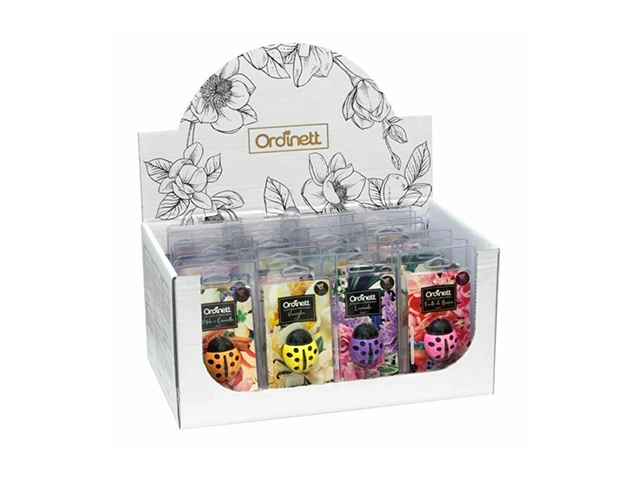 Odorizant auto cu suport moneda pentru cosul de cumparaturi Lady Bug, 6 arome