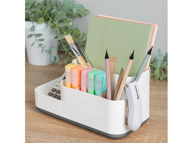 Organizator pentru depozitare Econova Scandi 23X11.8X11.3cm, gri-alb