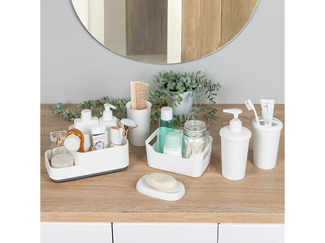 Organizator pentru depozitare Econova Scandi 23X11.8X11.3cm, gri-alb