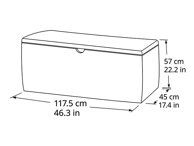 Lada pentru depozitare Keter Hollywood 270l, 117.5X45X57.3 cm, grafit