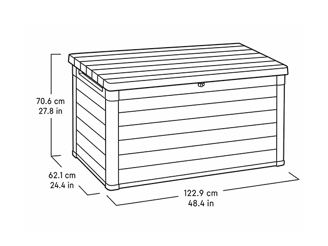 Lada pentru depozitare Signature 380l, 122.9X62.1X70.6 cm, gri