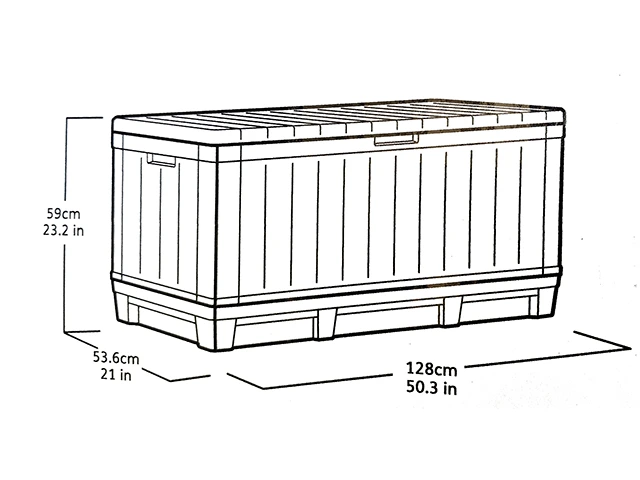 Lada pentru depozitare Keter Kentwood 340l, 128X53.6X59 cm, gri