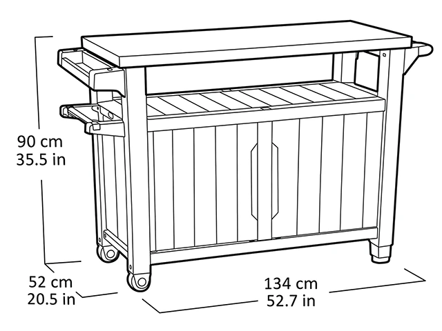 Masa de gratar Unity XL 207l, 134X52X90 cm, nuc