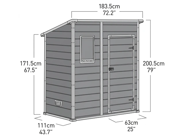 Casuta de gradina Manor Pent 6X4 183.5X111X200.5 cm, bej