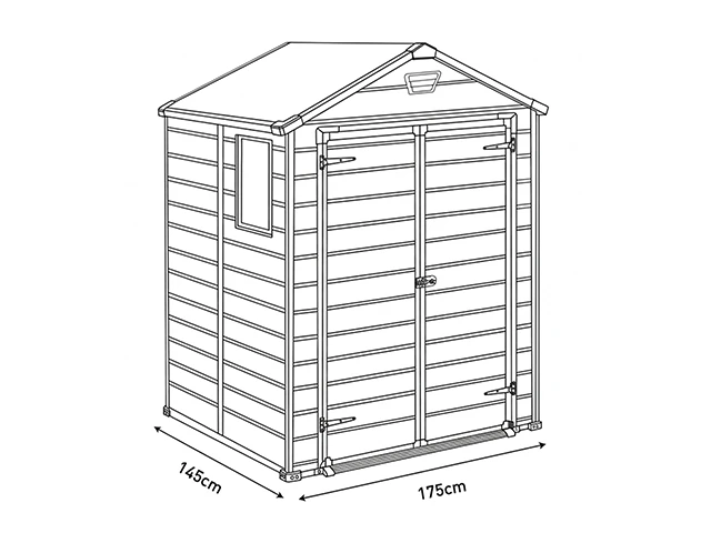 Casuta de gradina Breteuil 6X5 185X152X226 cm, gri inchis