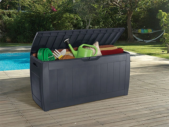 Lada pentru depozitare Keter Hollywood 270l, 117.5X45X57.3 cm, grafit