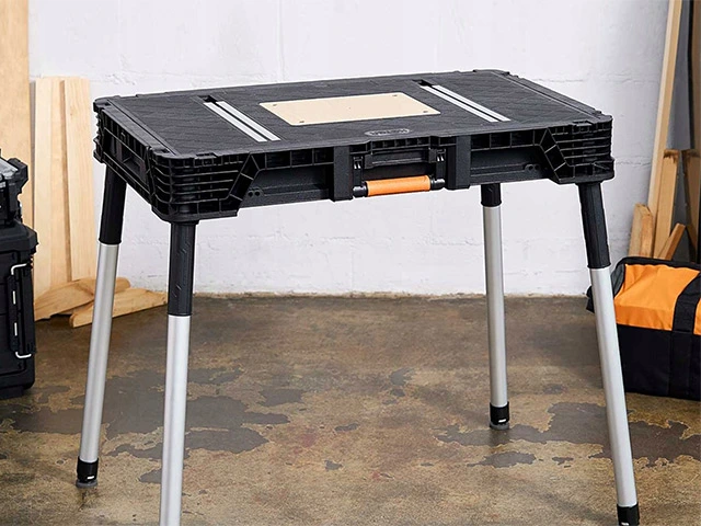 Banca de lucru pliabila Keter Wood 98X56X81.3cm, max 453kg, neagra