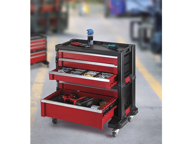 Dulap-organizator pentru depozitarea instrumentelor Keter PRO, 5 lazi, pe roti