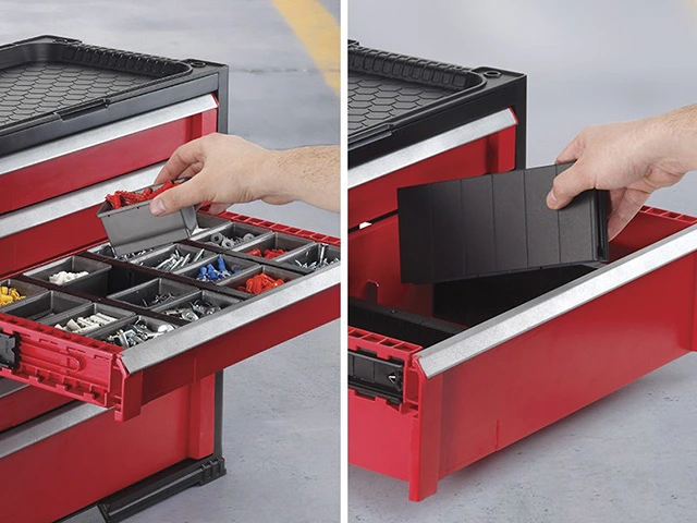 Dulap-organizator pentru depozitarea instrumentelor Keter PRO, 5 lazi, pe roti