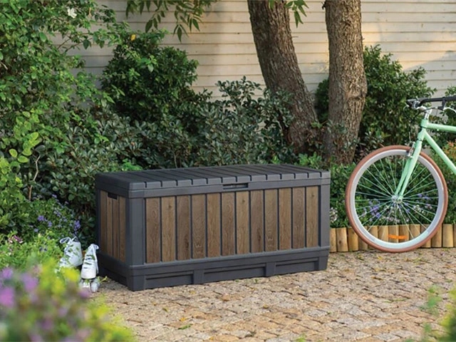 Lada pentru depozitare Keter Kentwood 340l, 128X53.6X59 cm, nuc