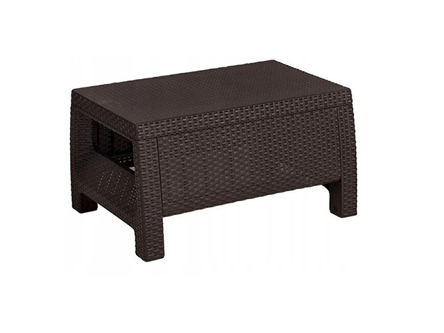 Set mobilier Corfu 3unitati: masa 77X57X42 cm, 2 fotolii 75X70X79 cm, cafeniu