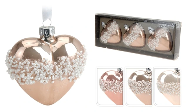 Set decoratiuni pentru brad din sticla 