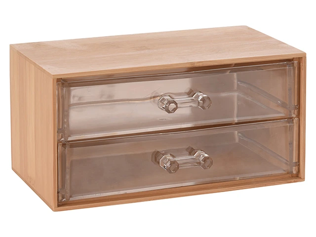 Organizator 2 cutii bambus Eleganza 18.5X11.5X9cm