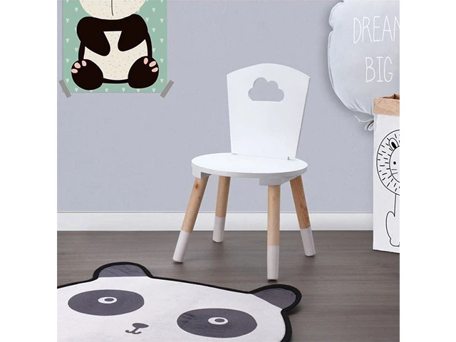 Scaun cu speteaza pentru copii H50cm, D32cm, alb