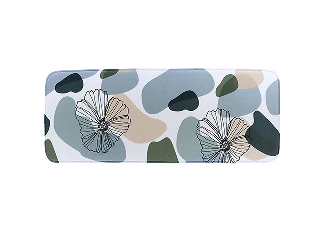 Covoras de baie 45X120 cm Tendance Arizona Dream Flowers, microfibra, gri