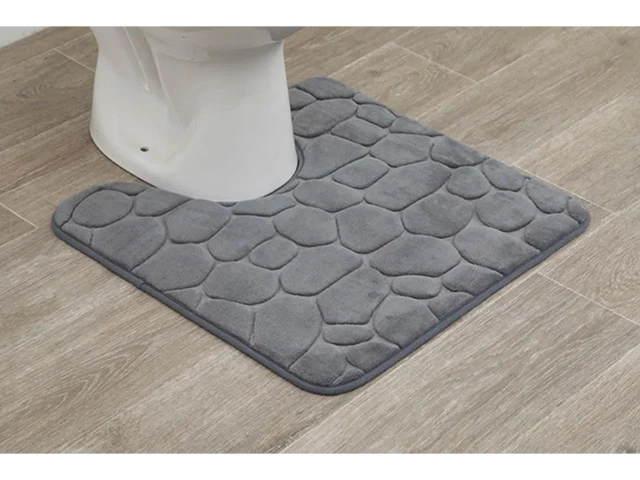 Covoras pentru WC 45X50cm Tendance cu memorie, microfibra, gri inchis