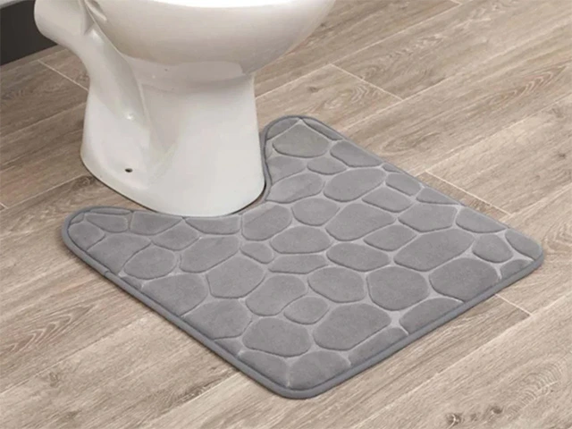 Covoras pentru WC 45X50cm Tendance cu memorie, microfibra, gri deschis