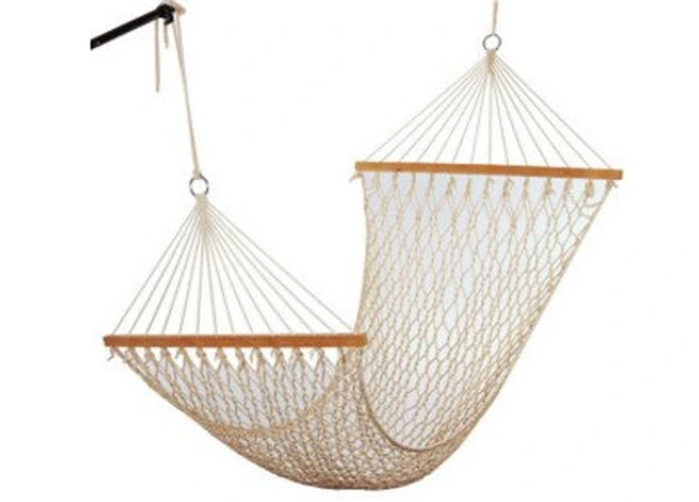 Hamac din fringhii 200X80cm, cu suporturi din lemn