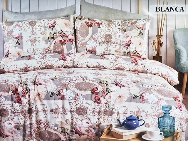 Lenjerie de pat 2 persoane NH Ranforce Like&Buy Blanca, policoton